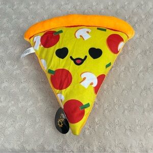 Toy Works Pizza Slice Plush Stuffed Mushroom Pepperoni Smiling Face Yellow